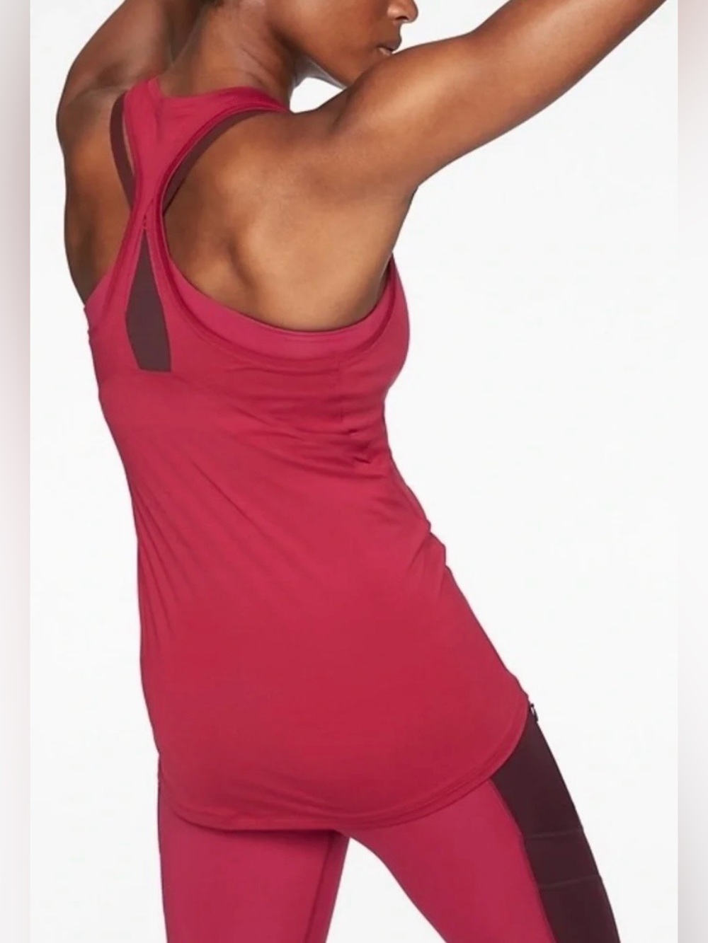 Athleta Limitless Keyhole Racerback Active Tank Top Size Medium Candy Apple NWT